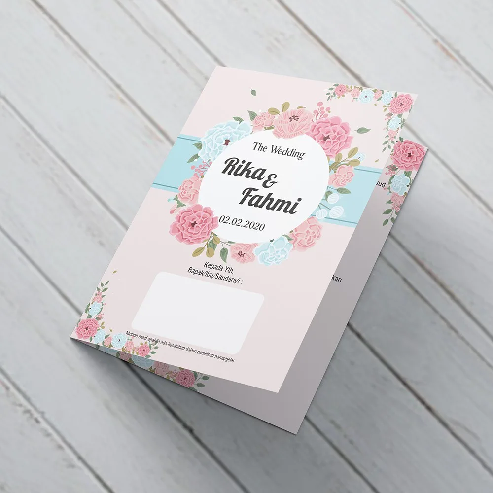 Undangan Pernikahan, Tebal, Tema Pink Unik, Temurah & Terlaris