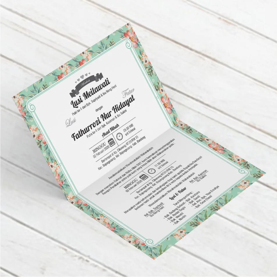 Undangan Vintage Rustic, Mewah, Tema Kekinian
